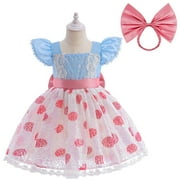 Rongking Little Girls Bo Peep Princess Dress Sequins Costume Halloween Easter Dress Up for 12M-7T